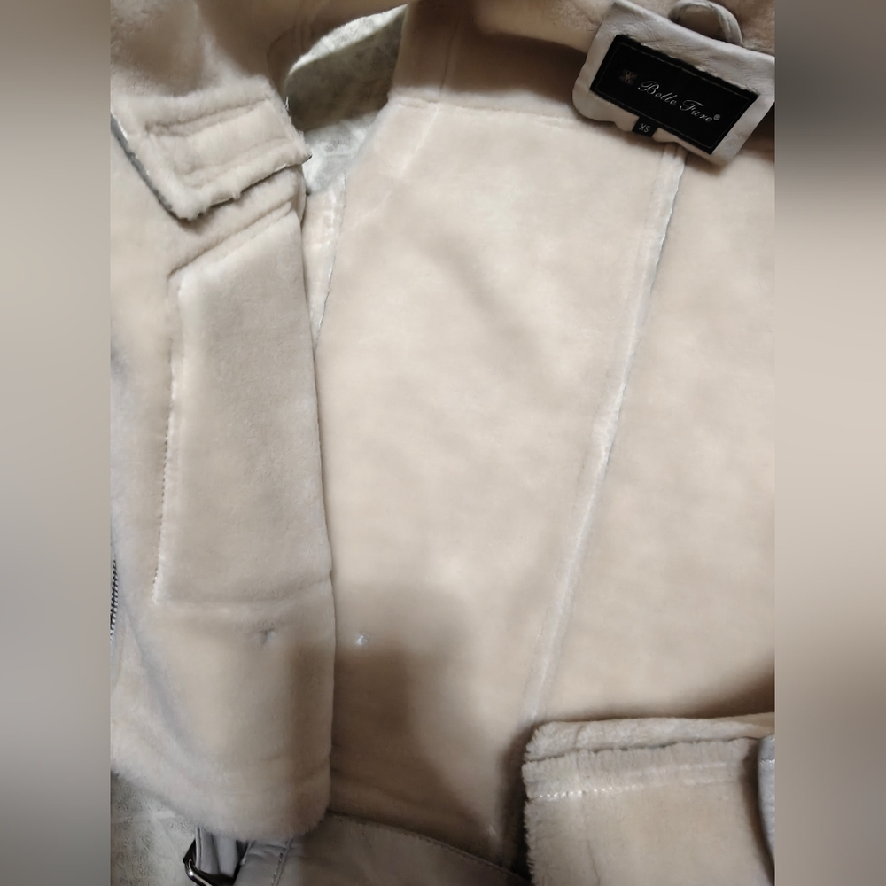 Belle Fare Shearling Fur Moto Vest XS - Picture 9 of 9